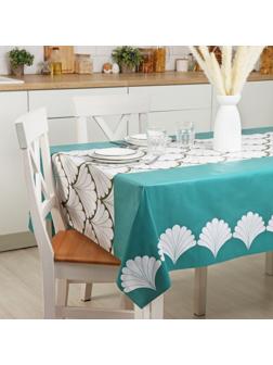 Клеёнка столовая на нетканой основе Доляна, ширина 137 см, рулон 20 м, цвет бирюзовый