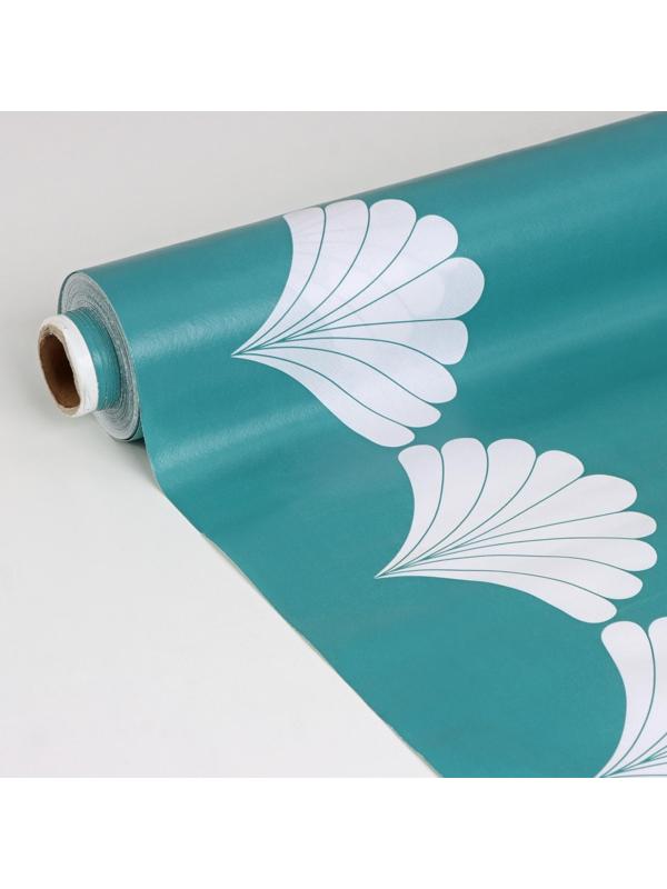 Клеёнка столовая на нетканой основе Доляна, ширина 137 см, рулон 20 м, цвет бирюзовый