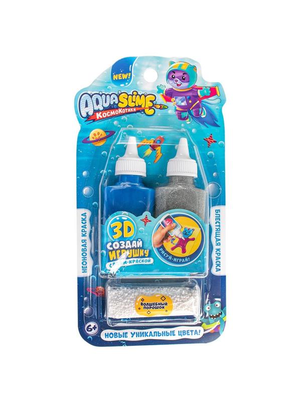 Aqua Slime, малый набор: набор для изготовления фигурок из цветного геля, серебро-синий