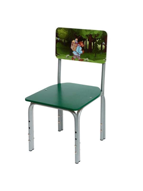 Стул детский регулируемый «Кузя Сказка Маша с медведем», прямая спинка