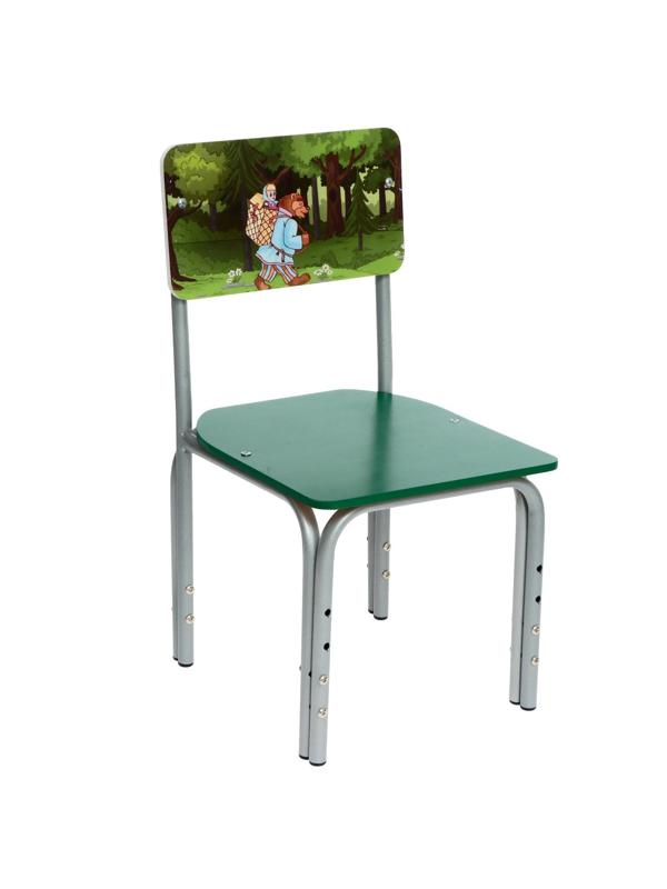 Стул детский регулируемый «Кузя Сказка Маша с медведем», прямая спинка