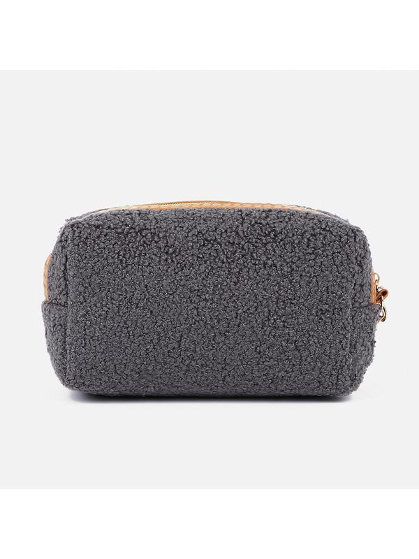 Косметичка на молнии, с подкладом, цвет серый