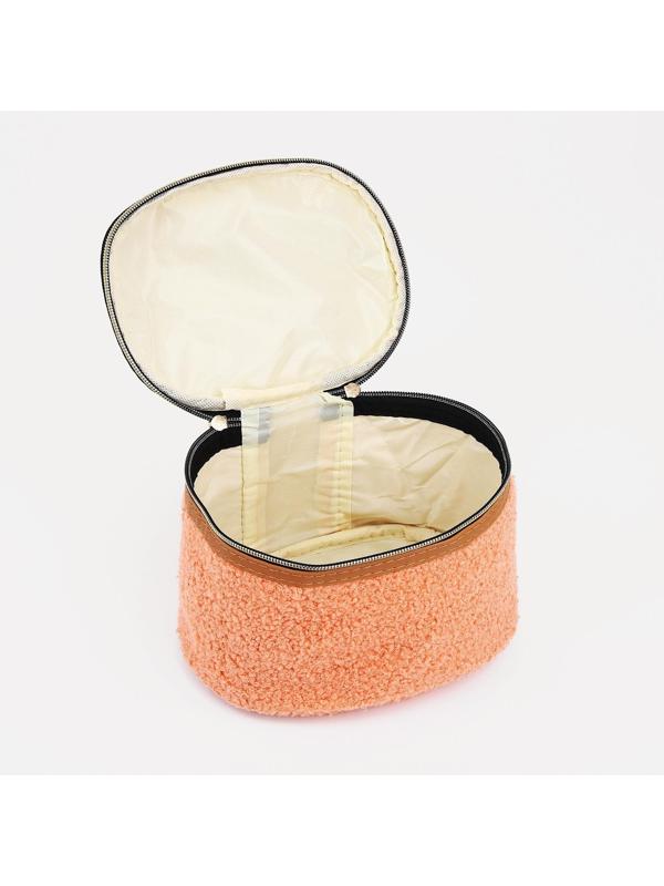 Косметичка на молнии, с подкладом, цвет персиковый