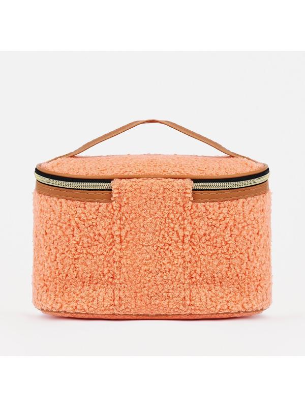 Косметичка на молнии, с подкладом, цвет персиковый