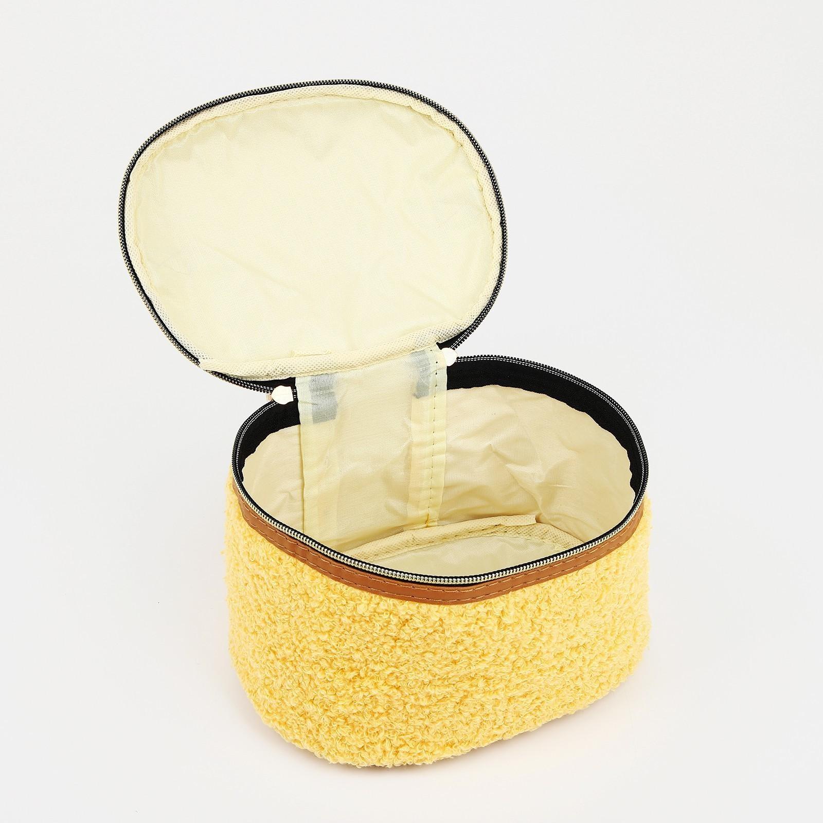 Косметичка на молнии, с подкладом, цвет жёлтый