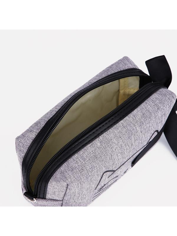 Косметичка на молнии, с подкладом, цвет серый