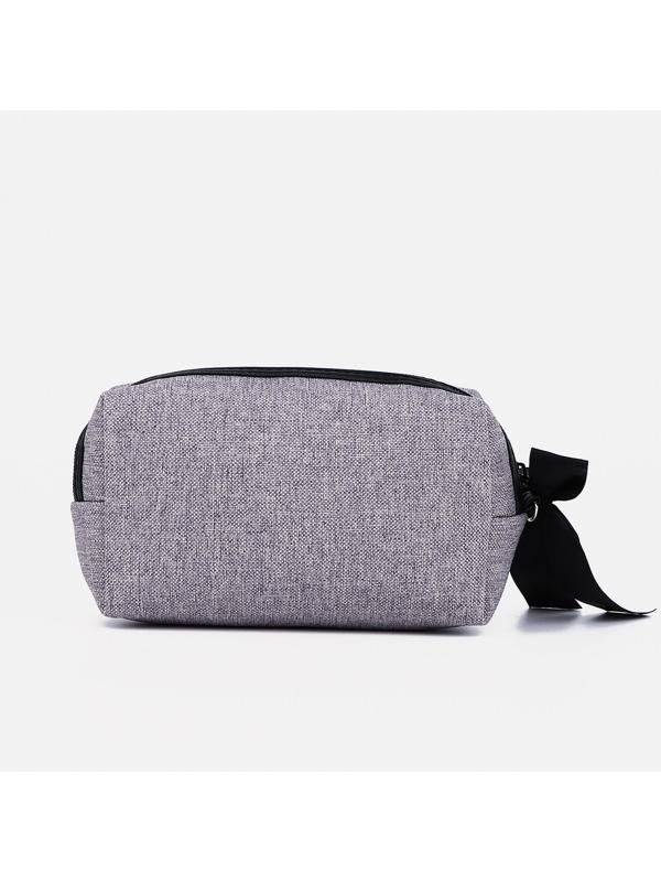 Косметичка на молнии, с подкладом, цвет серый