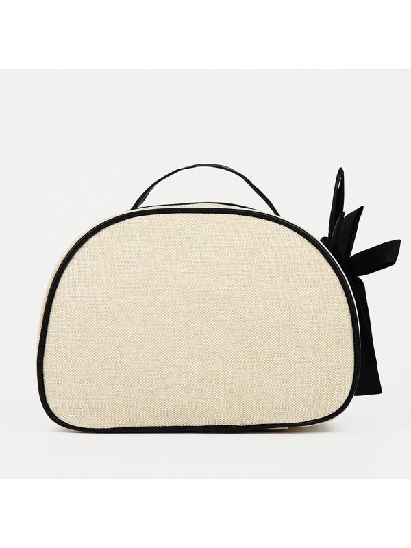 Косметичка на молнии, с подкладом, цвет бежевый