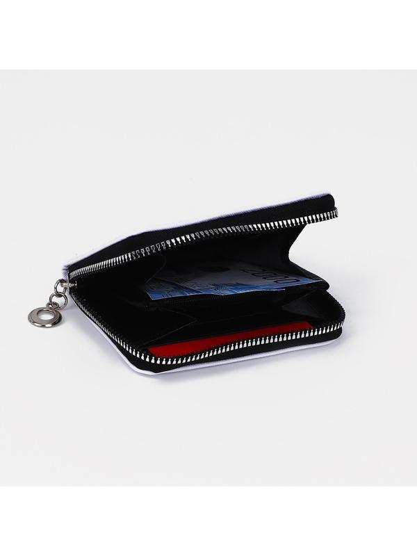 Кошелёк на молнии, отдел для карт, для монет, цвет белый