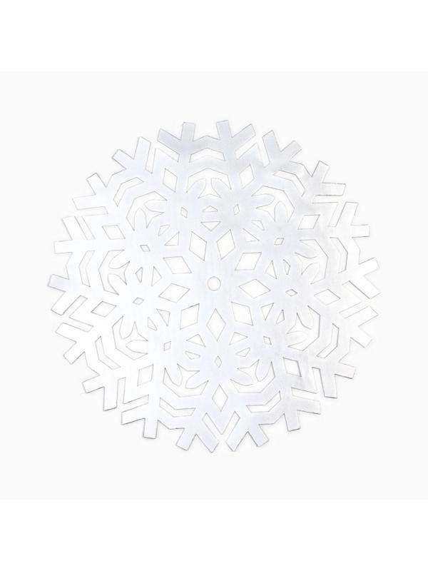Салфетка сервировочная Доляна Снежинка цв.серебро, d 38 см