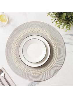 Салфетка сервировочная на стол Доляна «Оскар», d=38 см, цвет бежевый