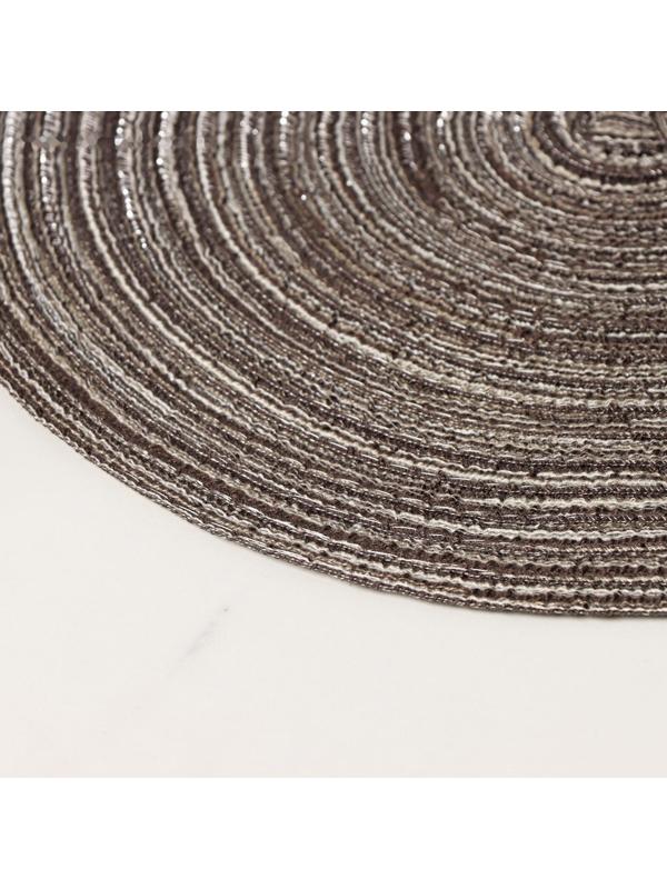 Салфетка сервировочная на стол Доляна «Дуо», d=30 см, цвет чёрный