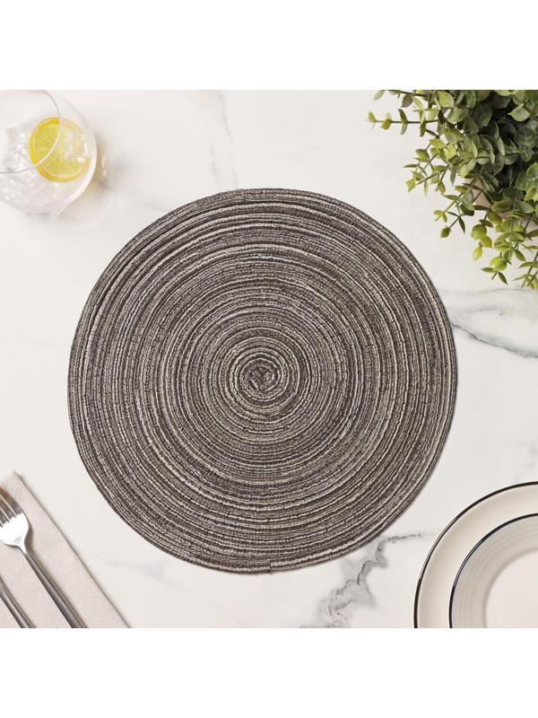 Салфетка сервировочная на стол Доляна «Дуо», d=30 см, цвет чёрный