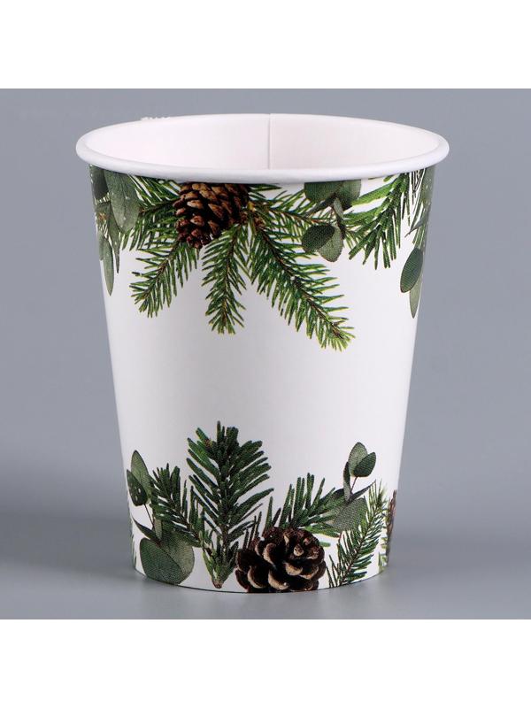 Стакан бумажный «С Новым годом», еловые ветки