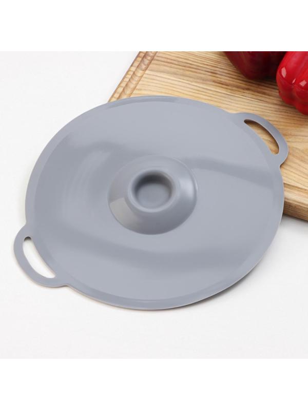 Силиконовая универсальная крышка Доляна, d=22,5 см, цвет серый