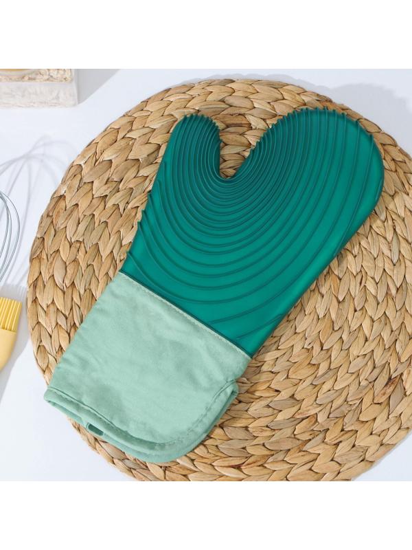 Рукавица для горячего с манжетой Доляна «Профи» 34×17,5×2см, цвет зелёный