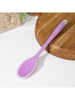 Ложка силиконовая гарнирная Доляна «Леонардо» 27×5×1,5 см, цвет сиреневый