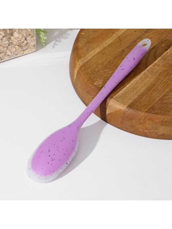 Ложка силиконовая гарнирная Доляна «Леонардо» 27×5×1,5 см, цвет сиреневый