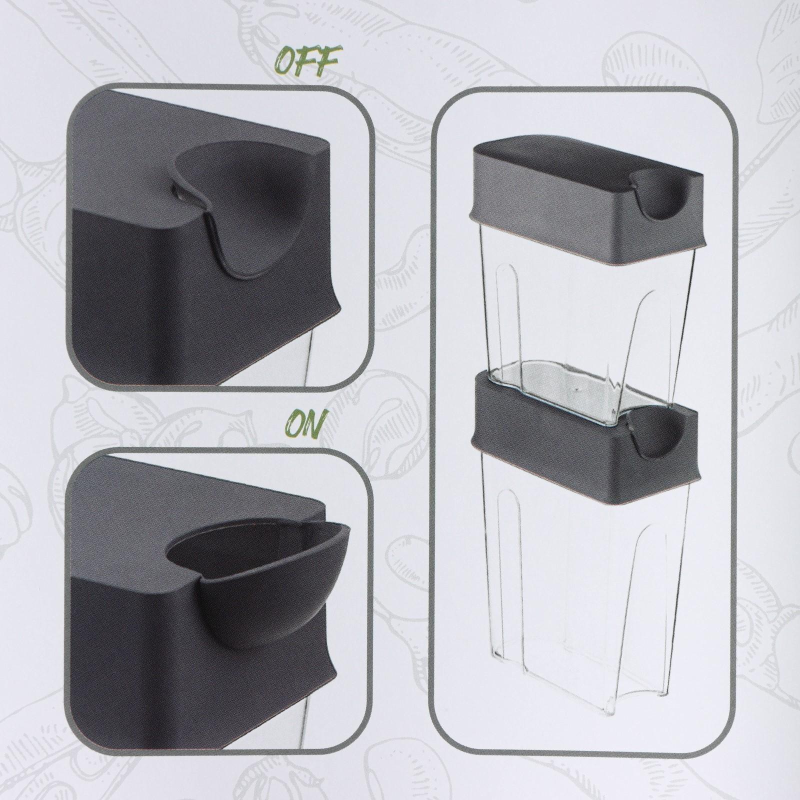 Емкость для сыпучих продуктов «Фолд», 1,6 л, 18,5×9×18,5 см, цвет смоки