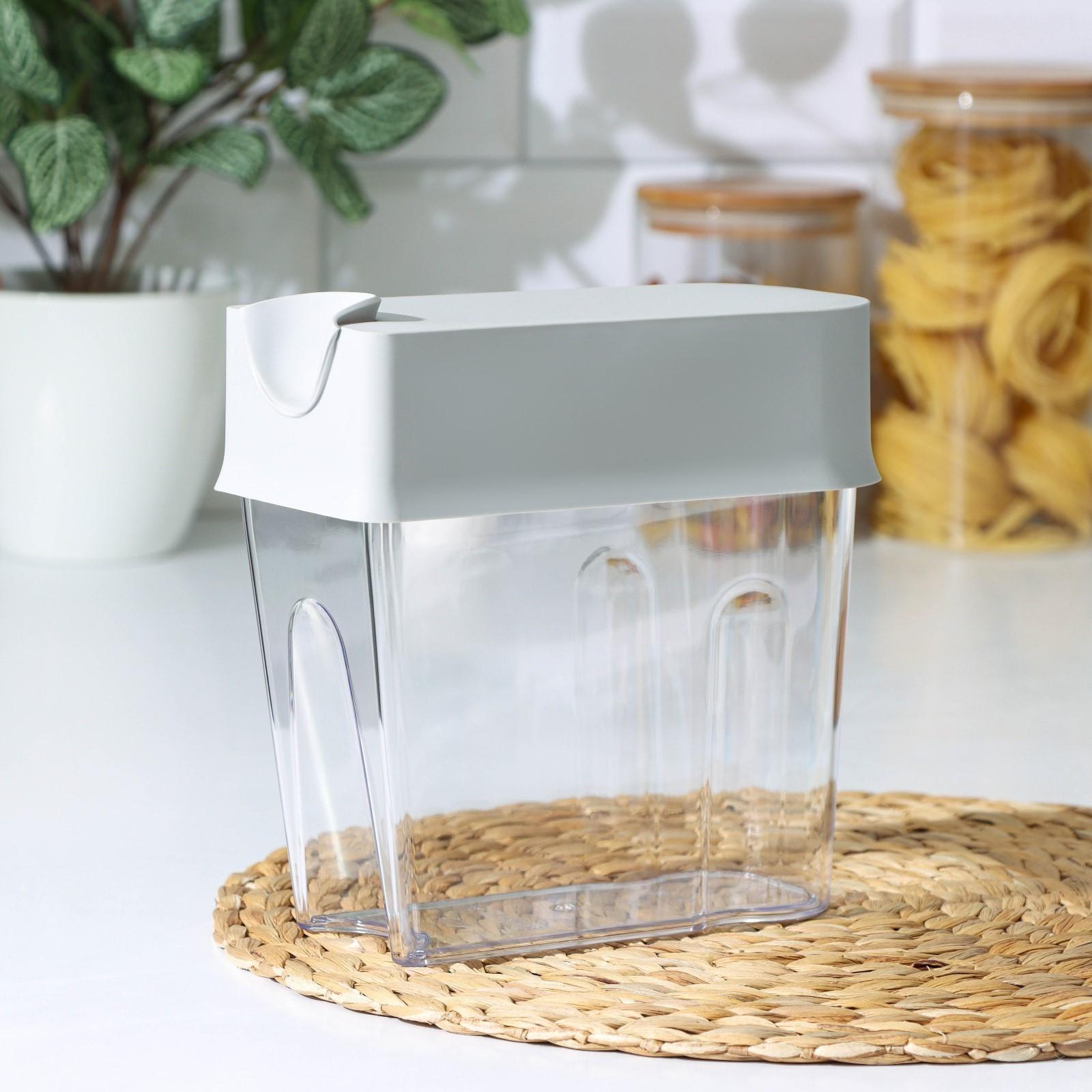 Емкость для сыпучих продуктов «Фолд», 1,6 л, 18,5×9×18,5 см, цвет смоки