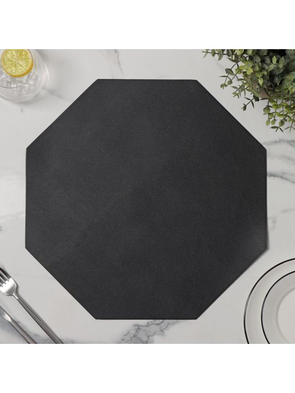 Салфетка кухонная «Тэм», 38×38 см, цвет чёрный, восьмиугольник