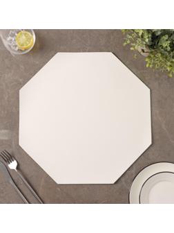 Салфетка кухонная «Тэм», 38×38 см, цвет белый, восьмиугольник