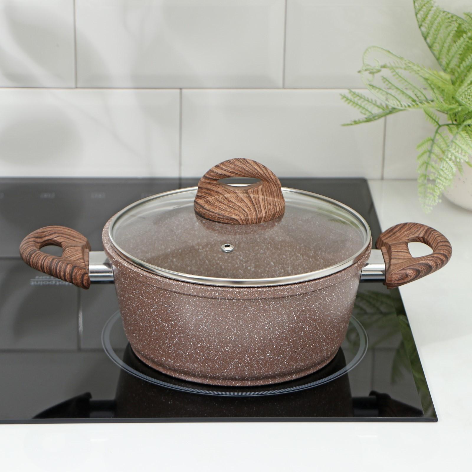 Кастрюля «Брауни», 2 л, стеклянная крышка, индукция
