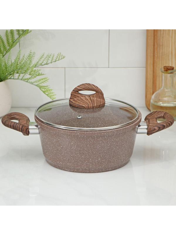 Кастрюля «Брауни», 2 л, стеклянная крышка, индукция