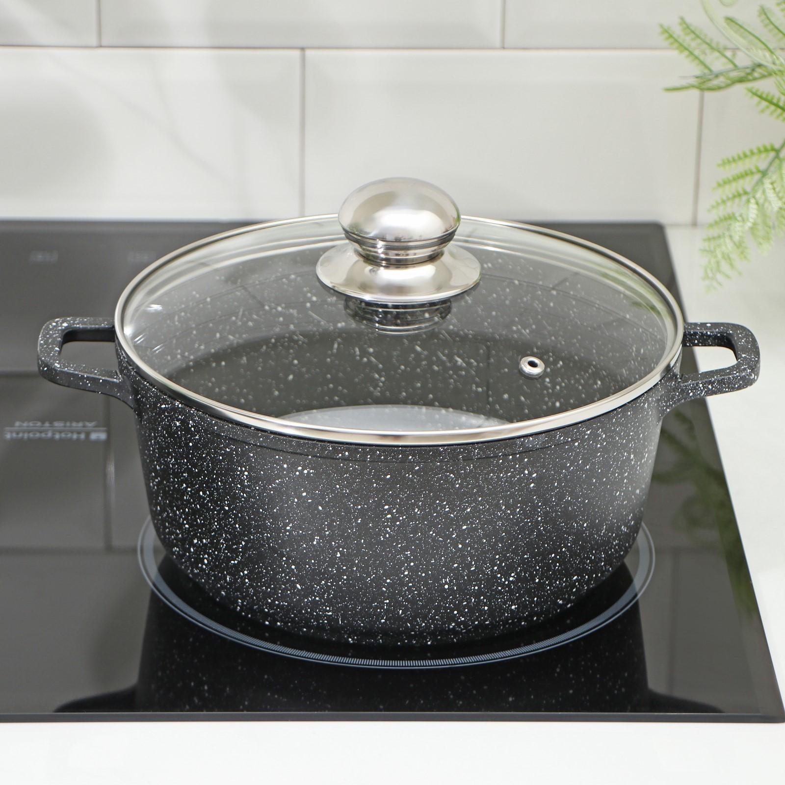 Кастрюля «Элит», 3,3 л, литой алюминий, литые ручки