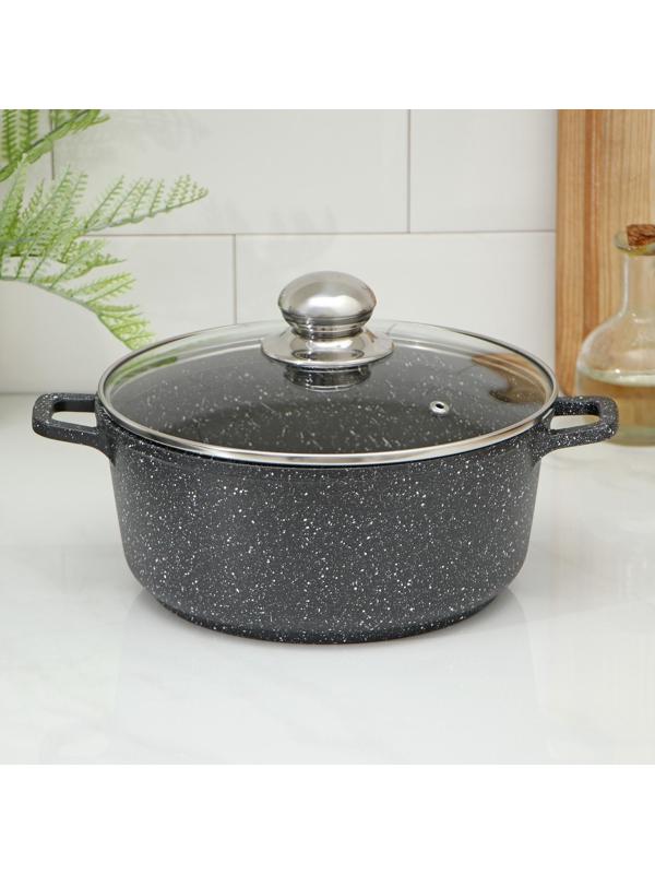 Кастрюля «Элит», 3,3 л, литой алюминий, литые ручки