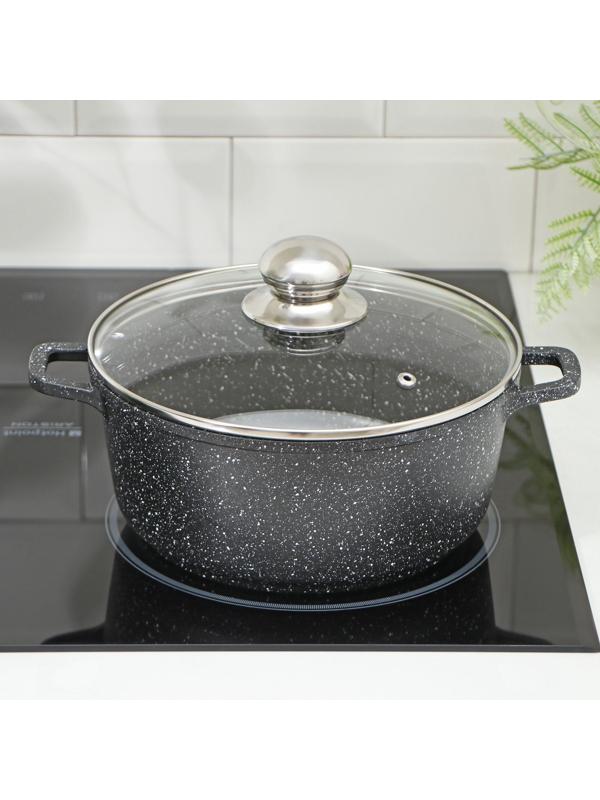 Кастрюля «Элит», 3,3 л, литой алюминий, литые ручки