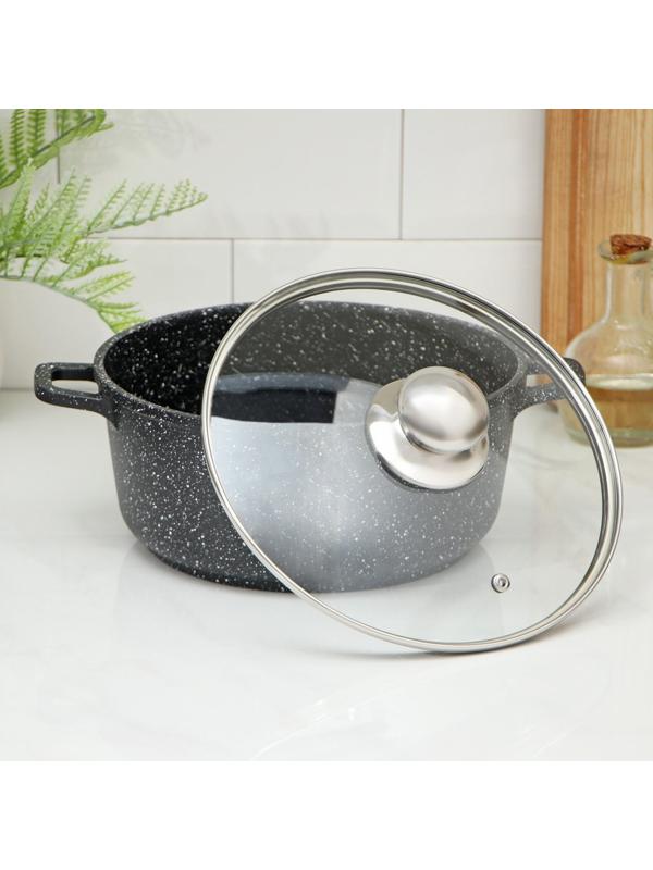 Кастрюля «Элит», 3,3 л, литой алюминий, литые ручки