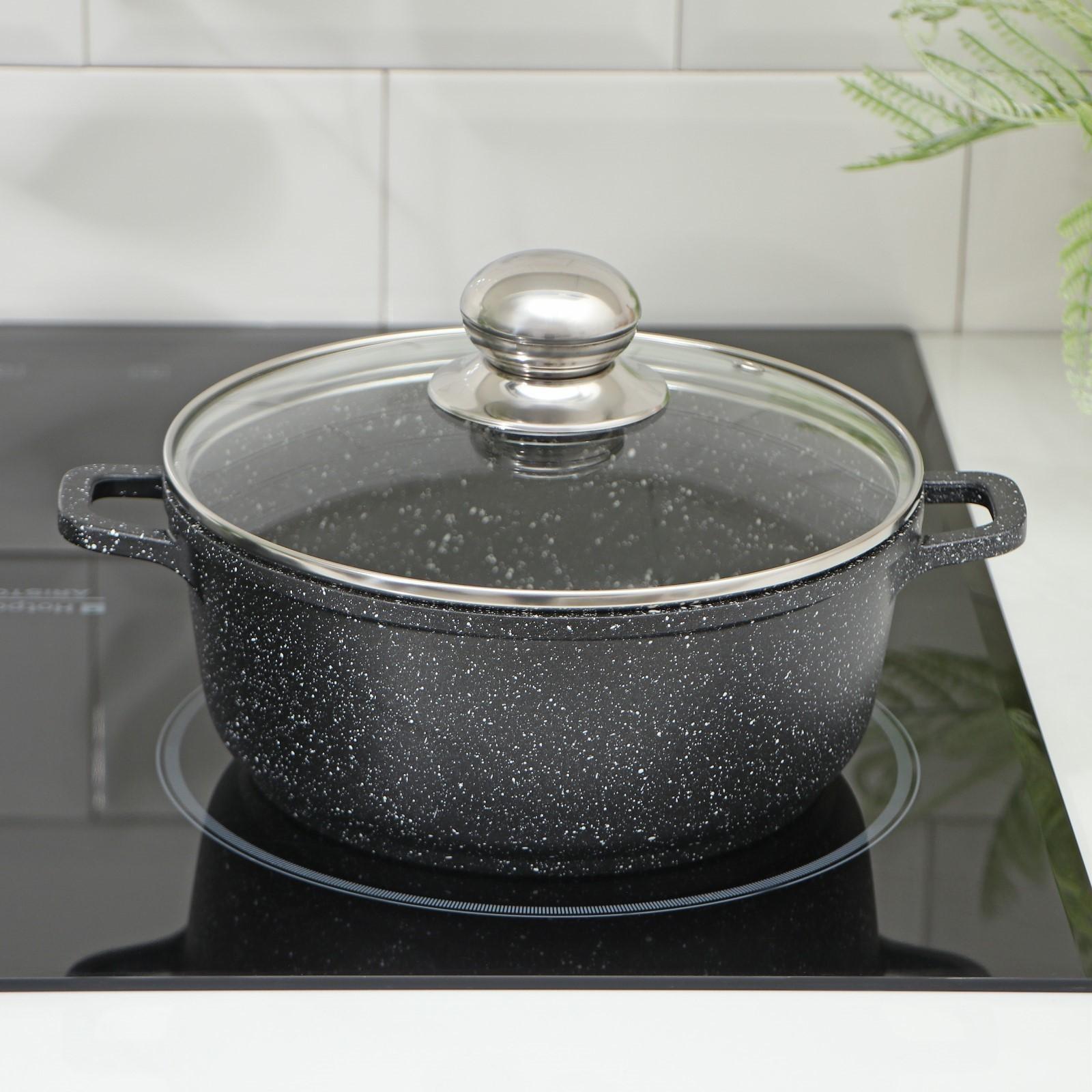 Кастрюля «Элит», 2 л, литой алюминий, литые ручки