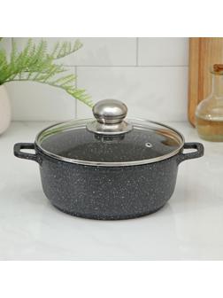 Кастрюля «Элит», 2 л, литой алюминий, литые ручки