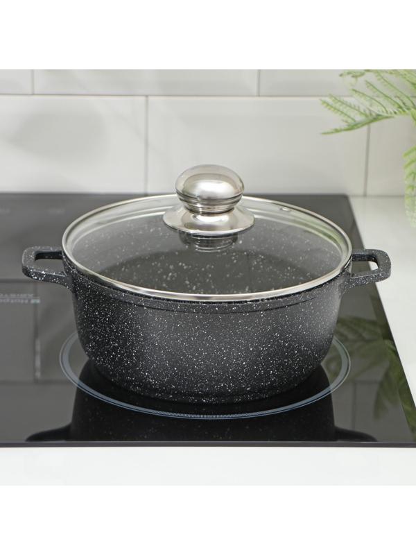 Кастрюля «Элит», 2 л, литой алюминий, литые ручки