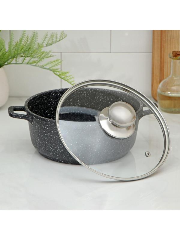 Кастрюля «Элит», 2 л, литой алюминий, литые ручки