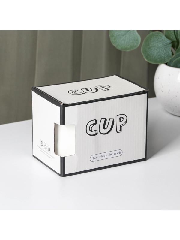 Кружка керамическая с ложкой «Стильный мишка», 320 мл, цвет белый