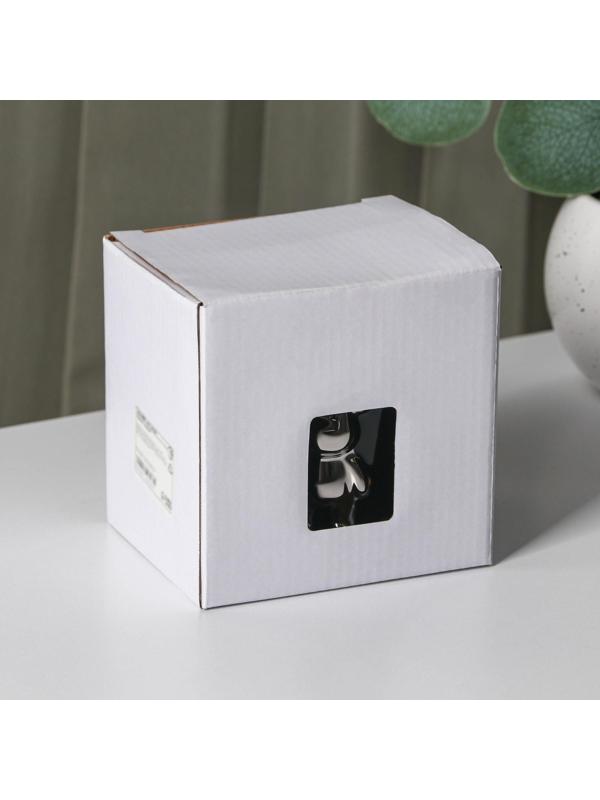 Кружка керамическая с ложкой «Стильный мишка», 320 мл, цвет чёрный