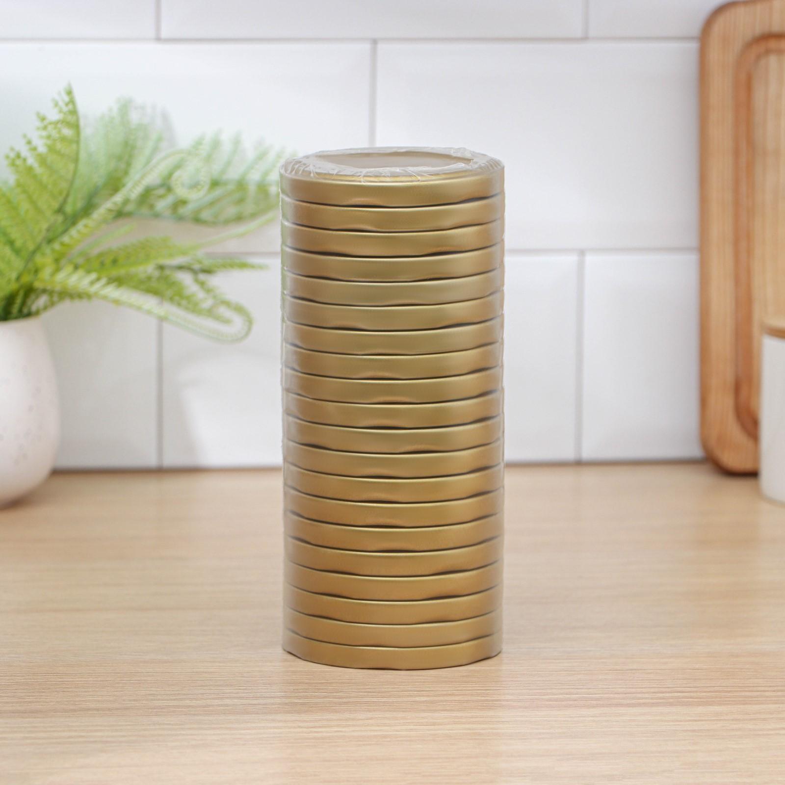 Крышка для консервирования Komfi, ТО-82 мм, металл, лак, упаковка 20 шт, цвет золотой