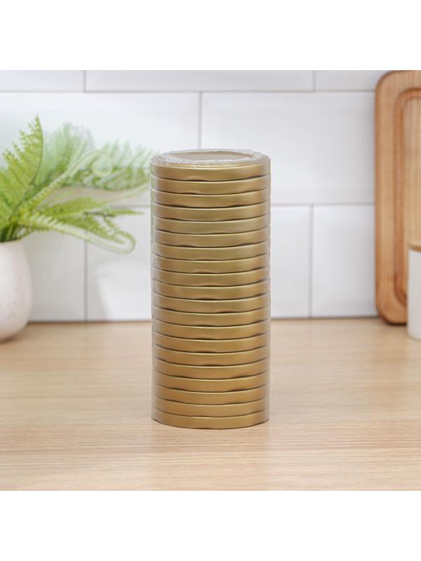 Крышка для консервирования Komfi, ТО-82 мм, металл, лак, упаковка 20 шт, цвет золотой