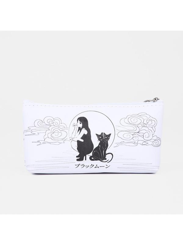 Косметичка-пенал на молнии, цвет белый