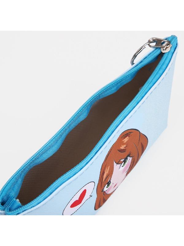 Косметичка-пенал на молнии, цвет голубой