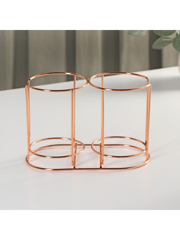 Набор кружек керамических на металлической подставке «Мрамор», 2 предмета: 380 мл