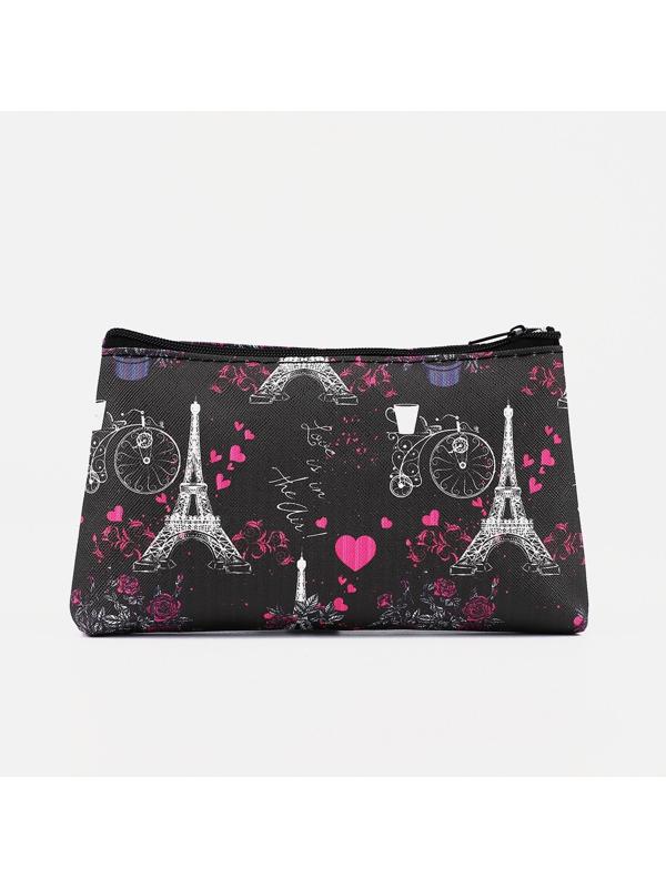 Косметичка на молнии, цвет чёрный