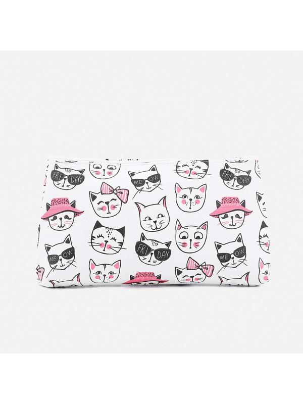 Косметичка на молнии, цвет белый