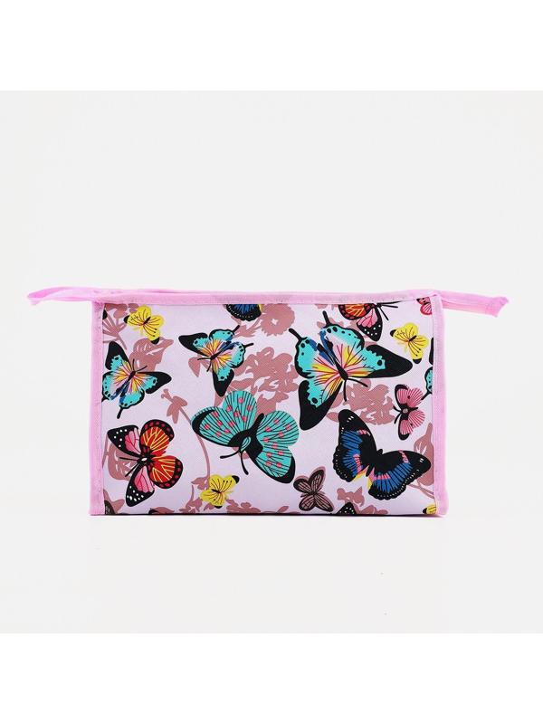 Косметичка на молнии, цвет розовый