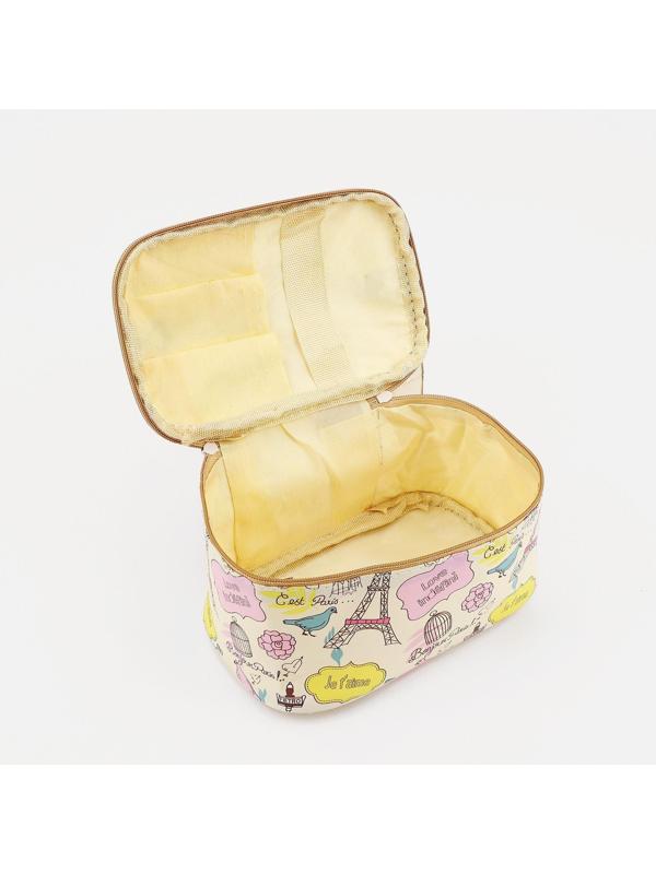 Косметичка на молнии, цвет бежевый