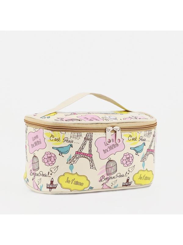 Косметичка на молнии, цвет бежевый