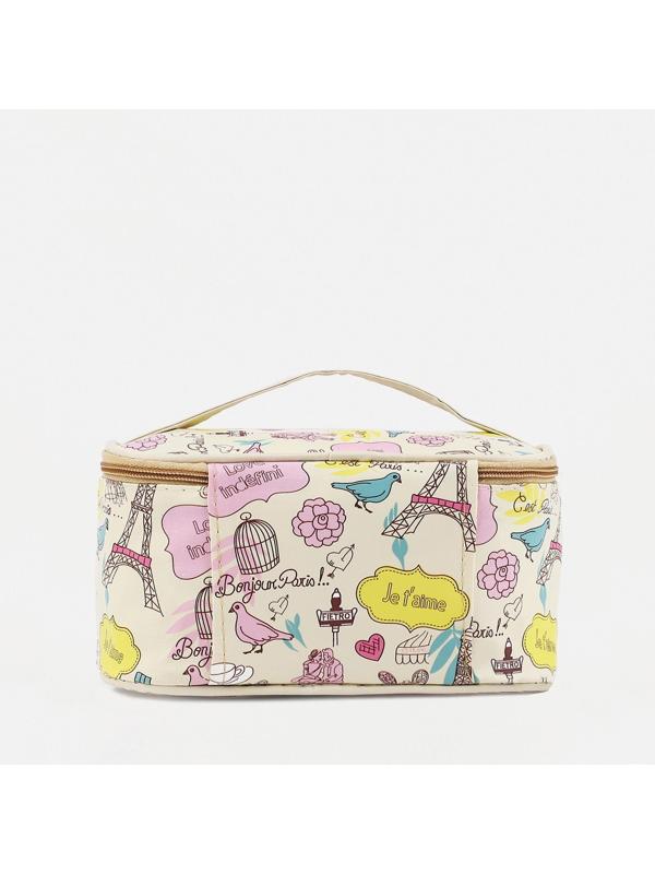 Косметичка на молнии, цвет бежевый