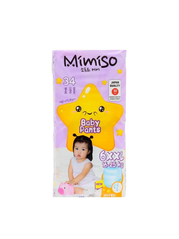 Трусики одноразовые для детей MIMISO  6/XXL 16-25 кг 34шт